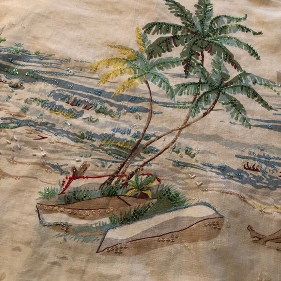 Vintage Never worn J Crew Collection Linen skirt with bead embellishments. - Picture 2 of 7